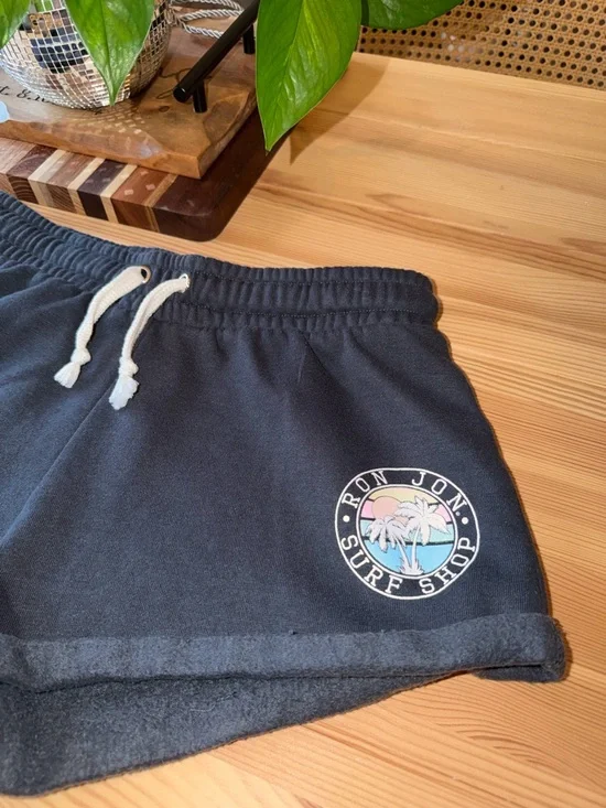 Ron Jon Black Lounge Shorts with Surf Logo - Picture 2 of 5